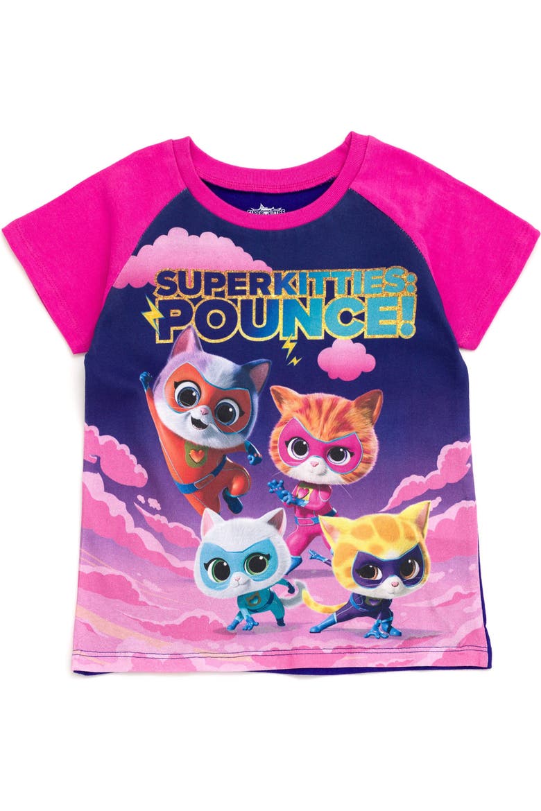 Super Kitties 2-pack Short Sleeve Graphic T-shirts (toddler, Little Kid & Big Kid), Alternate, color, SuperKitties Pink Gray