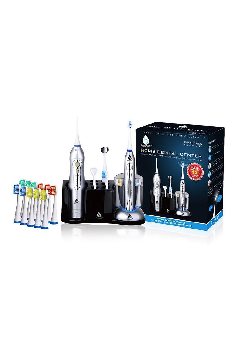 Rechargeable Electric Toothbrush & Rechargeable Water Flosser, Main, color, SILVER
