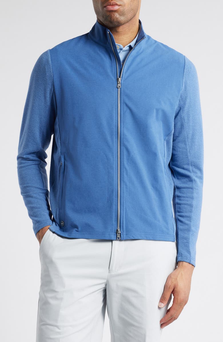 Peter Millar Crown Crafted Solstice Performance Hybrid Zip Jacket, Alternate, color, 
