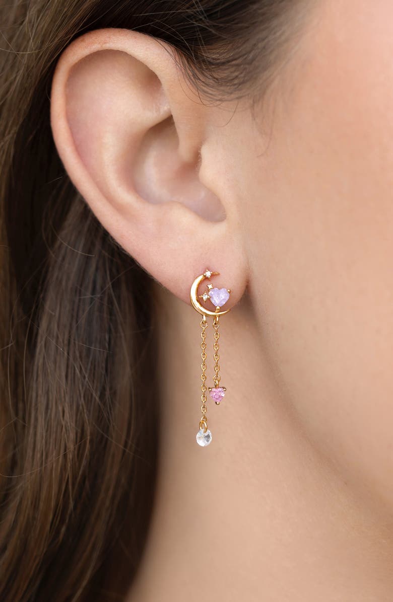 Girls Crew Cosmic Love Drop Earrings, Alternate, color, Gold