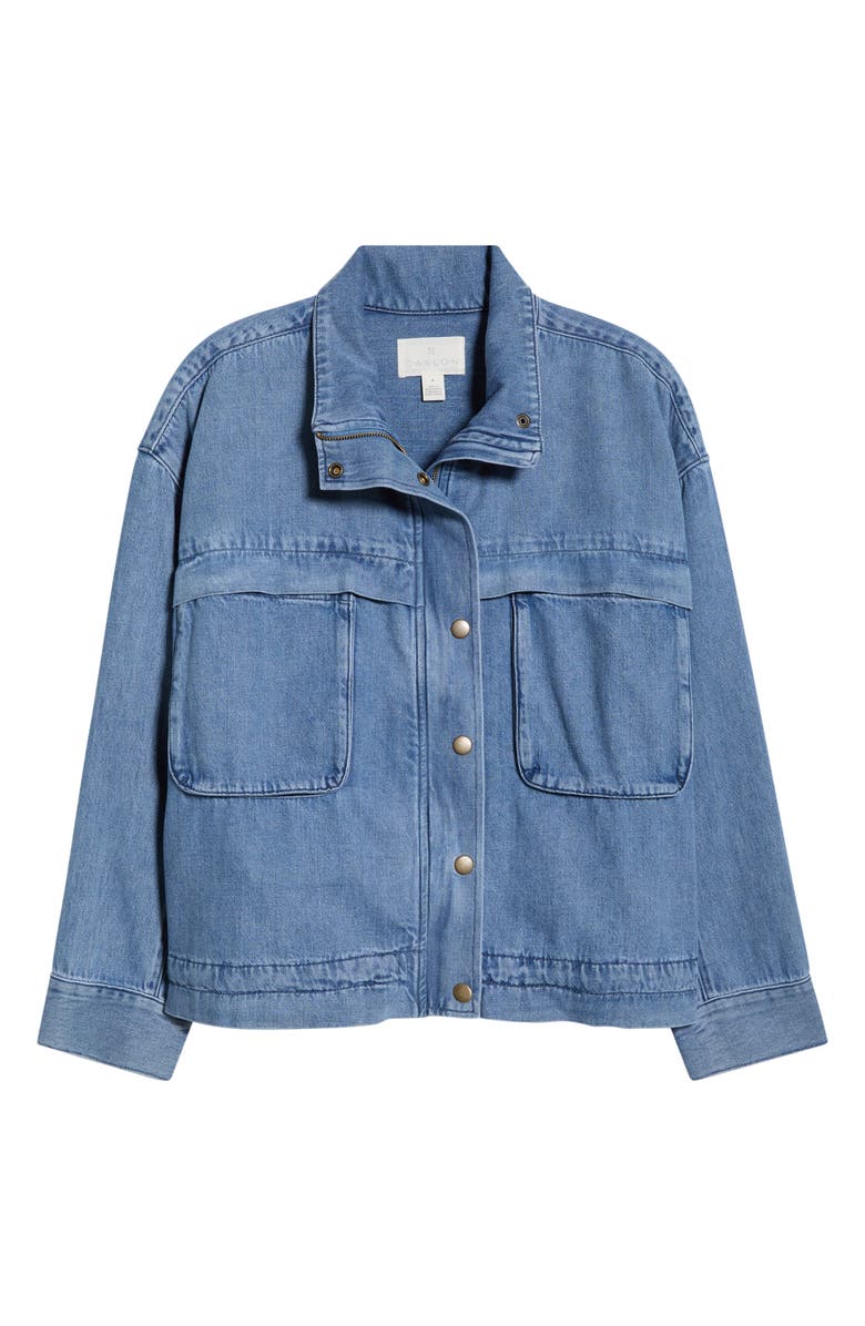 Caslon<sup>®</sup> Denim Utility Jacket, Alternate, color, Medium Wash