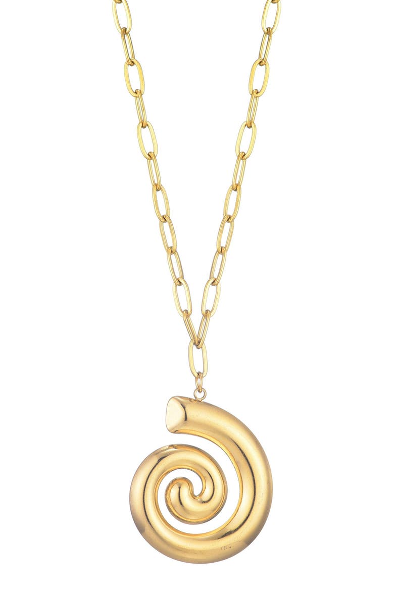 Swirl Pendant Necklace, Main, color, GOLD
