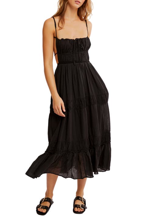 Taking Sides Tiered Cotton Maxi Dress