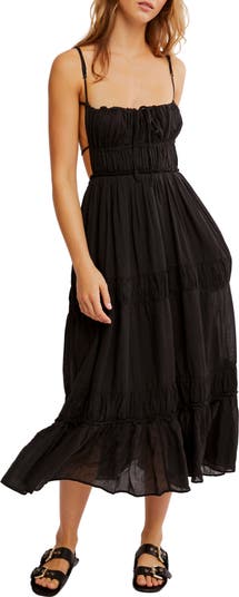 Taking Sides Tiered Cotton Maxi Dress