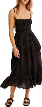 Free People Taking Sides Tiered Cotton Maxi Dress