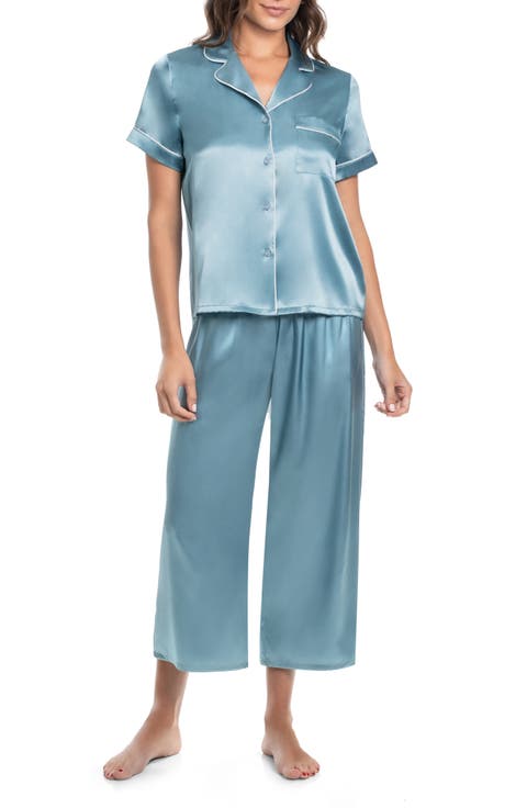 Loretta Short Sleeve Satin Pajamas