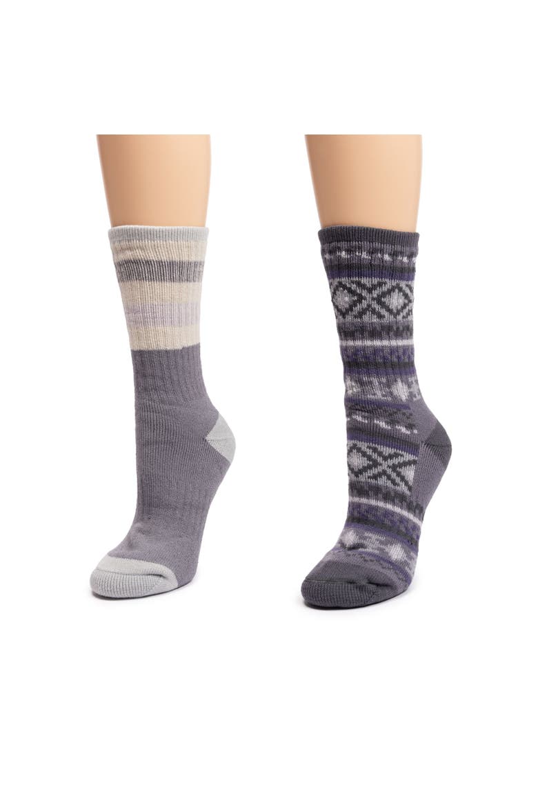 Women's 2 PK Crew Heat Retainer Hiking Socks, Alternate, color, Amethyst
