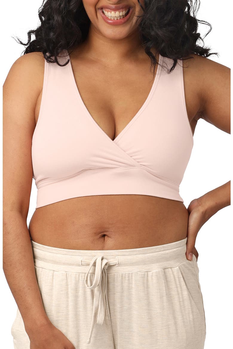 Busty French Terry Racerback Nursing & Sleep Bra - Fits Sizes 30E-46H, Main, color, SOFT PINK