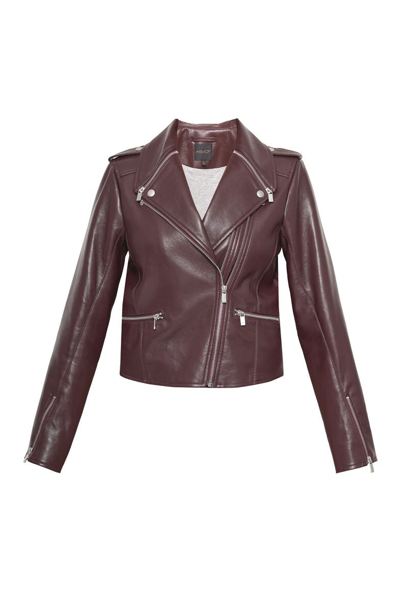 AS by DF Cindy Recycled Leather Jacket, Alternate, color, Port Wine