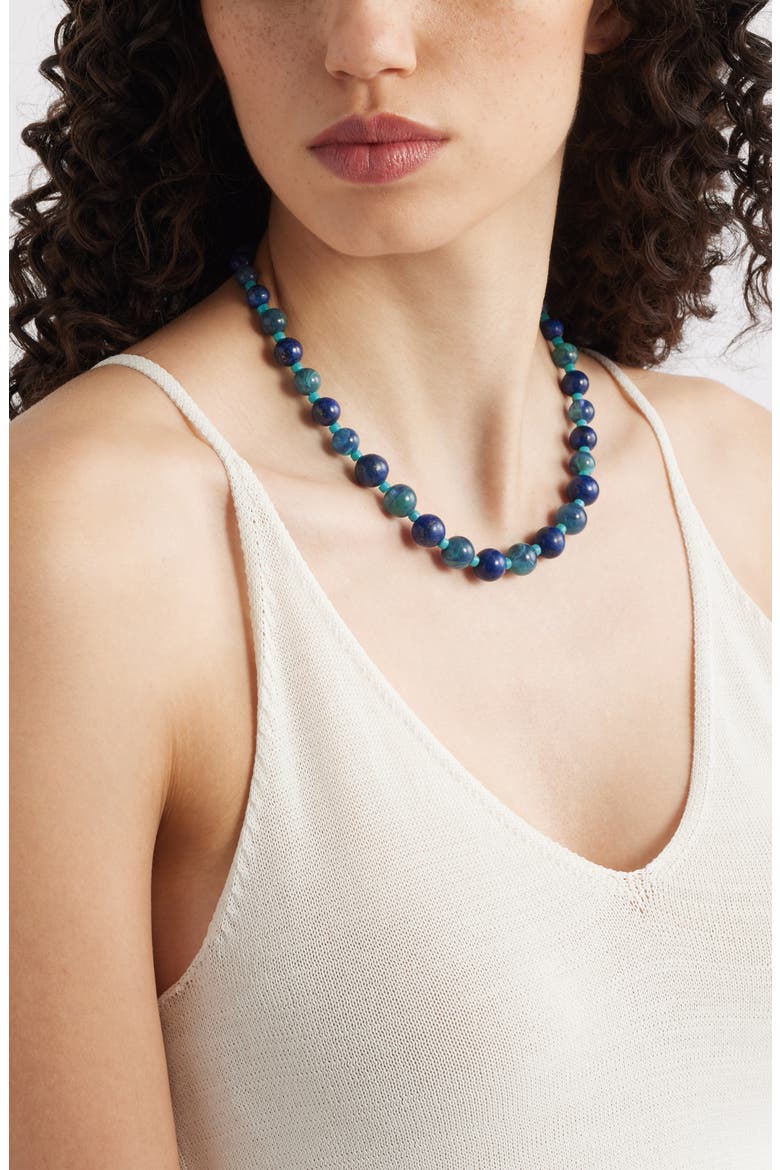 Graduated Beaded Necklace, Alternate, color, BLUE- TURQUOISE