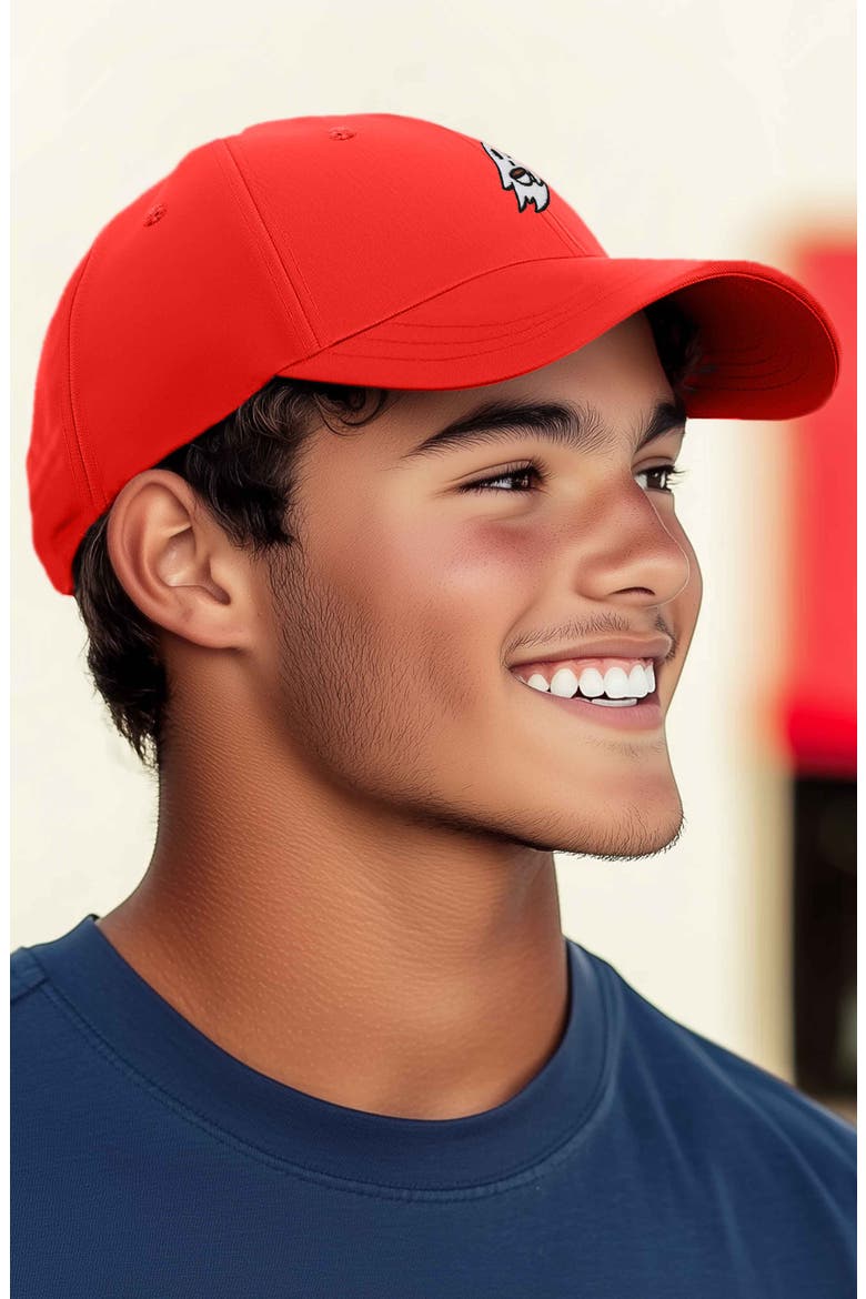 Coffee Ghost Embroidered Hat, Alternate, color, Red