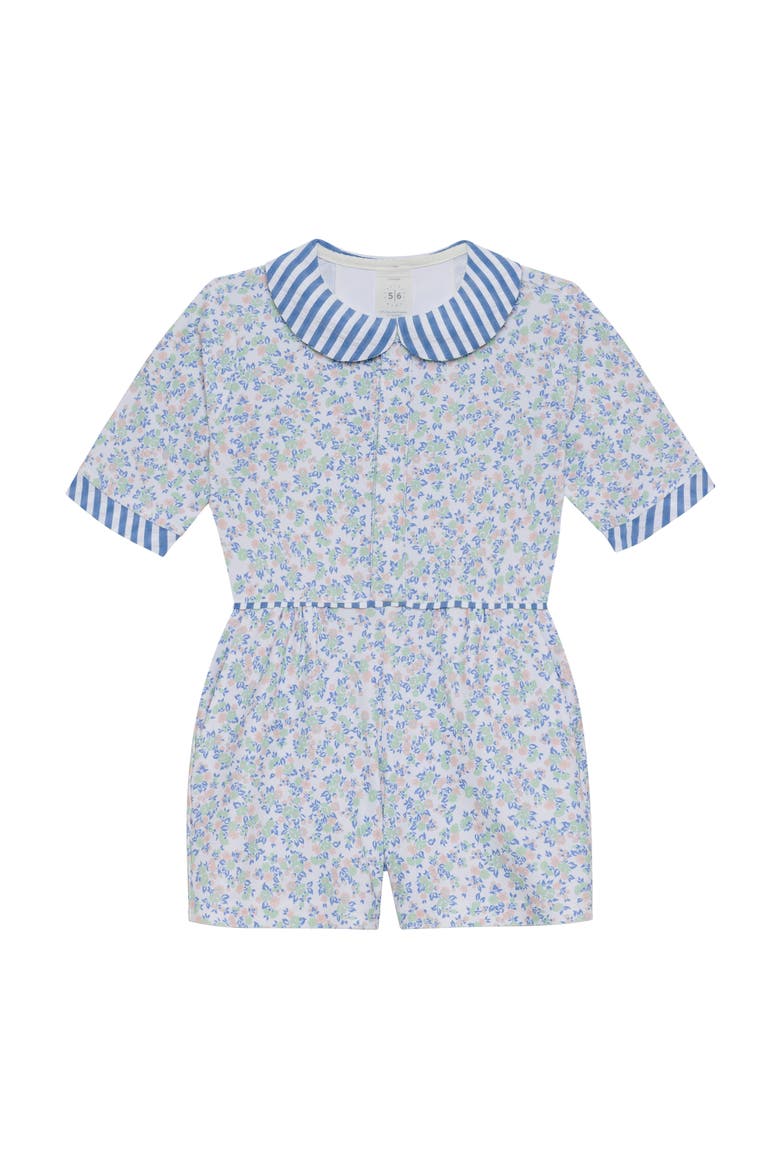 Girls Floral Seersucker Romper, Main, color, Floral/Seersucker