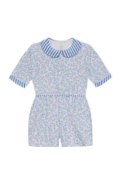 Girls Floral Seersucker Romper (Toddler, Little Kid & Big Kid)