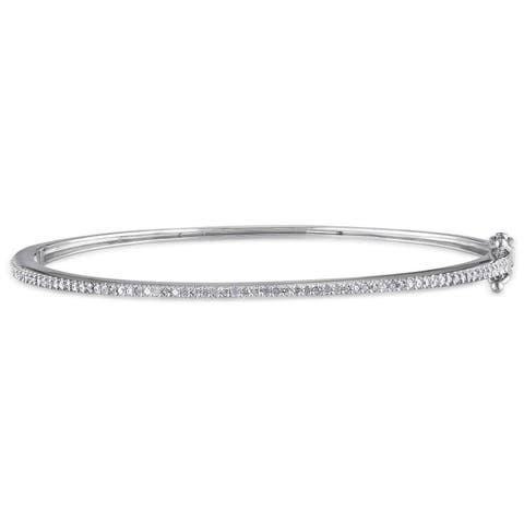 1/4 Ctw Diamond Bangle Sterling Silver
