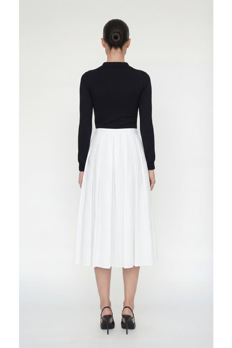 Sonia Polo Midi Dress With Pleated Skirt, Alternate, color, Black