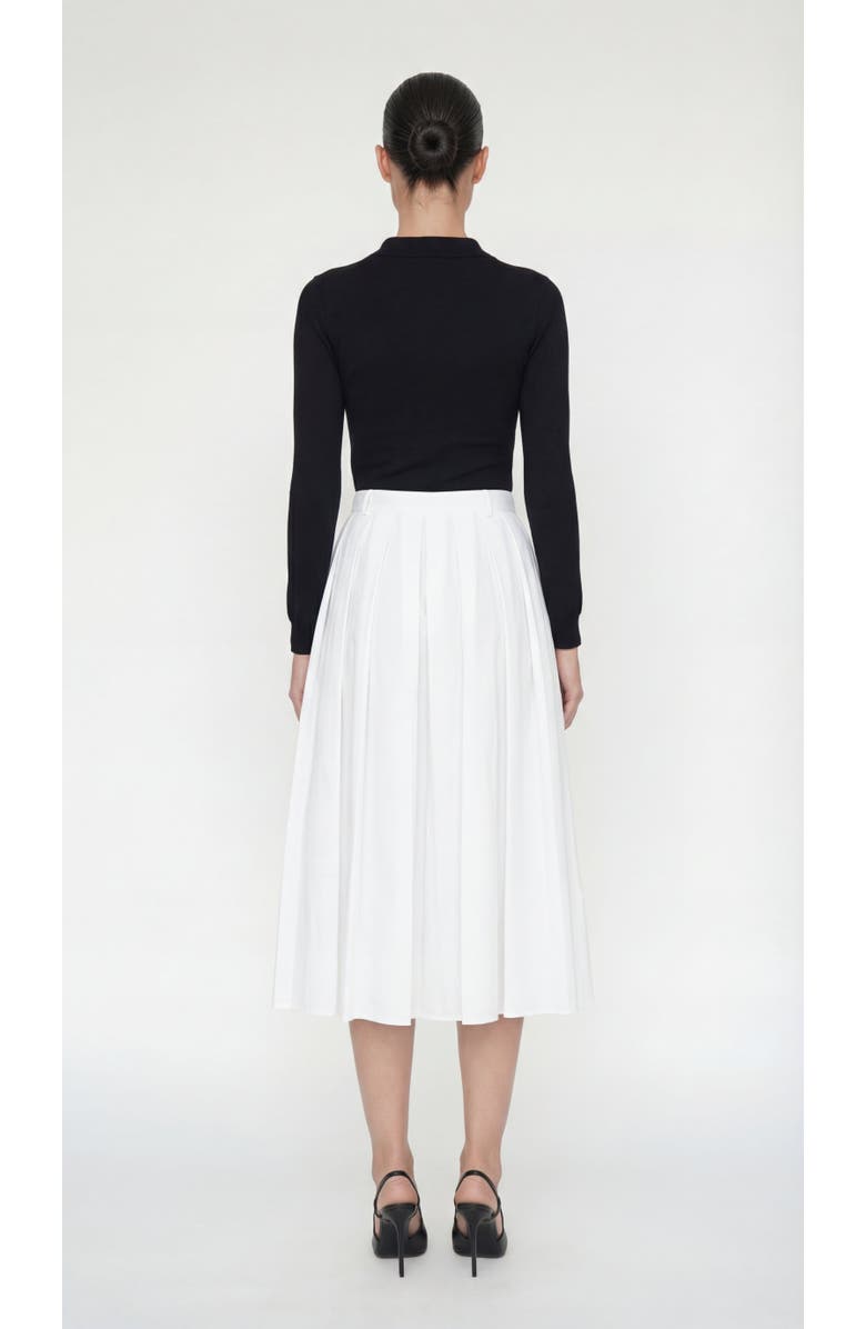 Elexiay Sonia Polo Midi Dress With Pleated Skirt, Alternate, color, Black