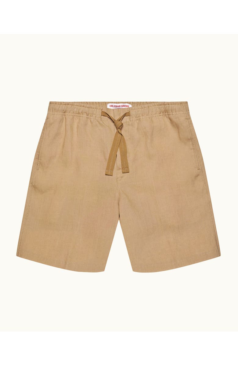 Orlebar Brown Alex Lino Relaxed Fit Italian Linen Drawcord Shorts, Alternate, color, Biscuit