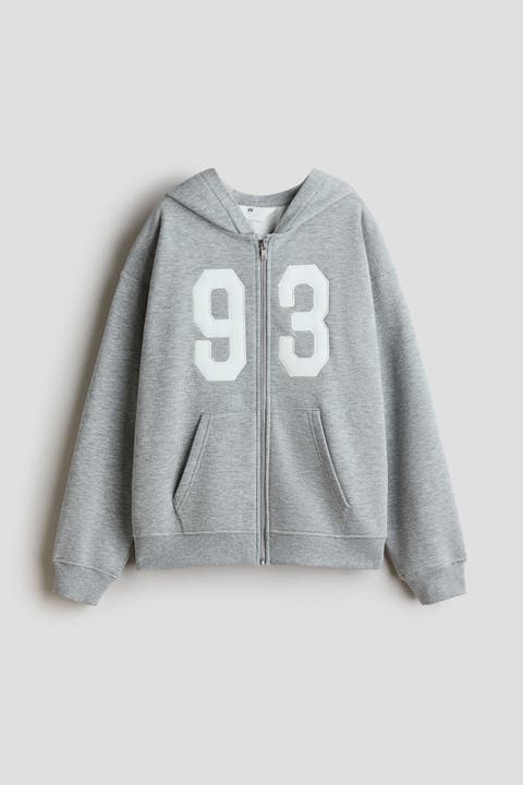 Embroidery-motif Zip-through Hoodie