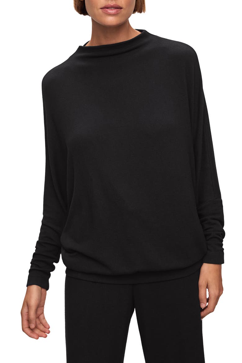 Cozy Time Mock Neck Pullover, Main, color, BLACK