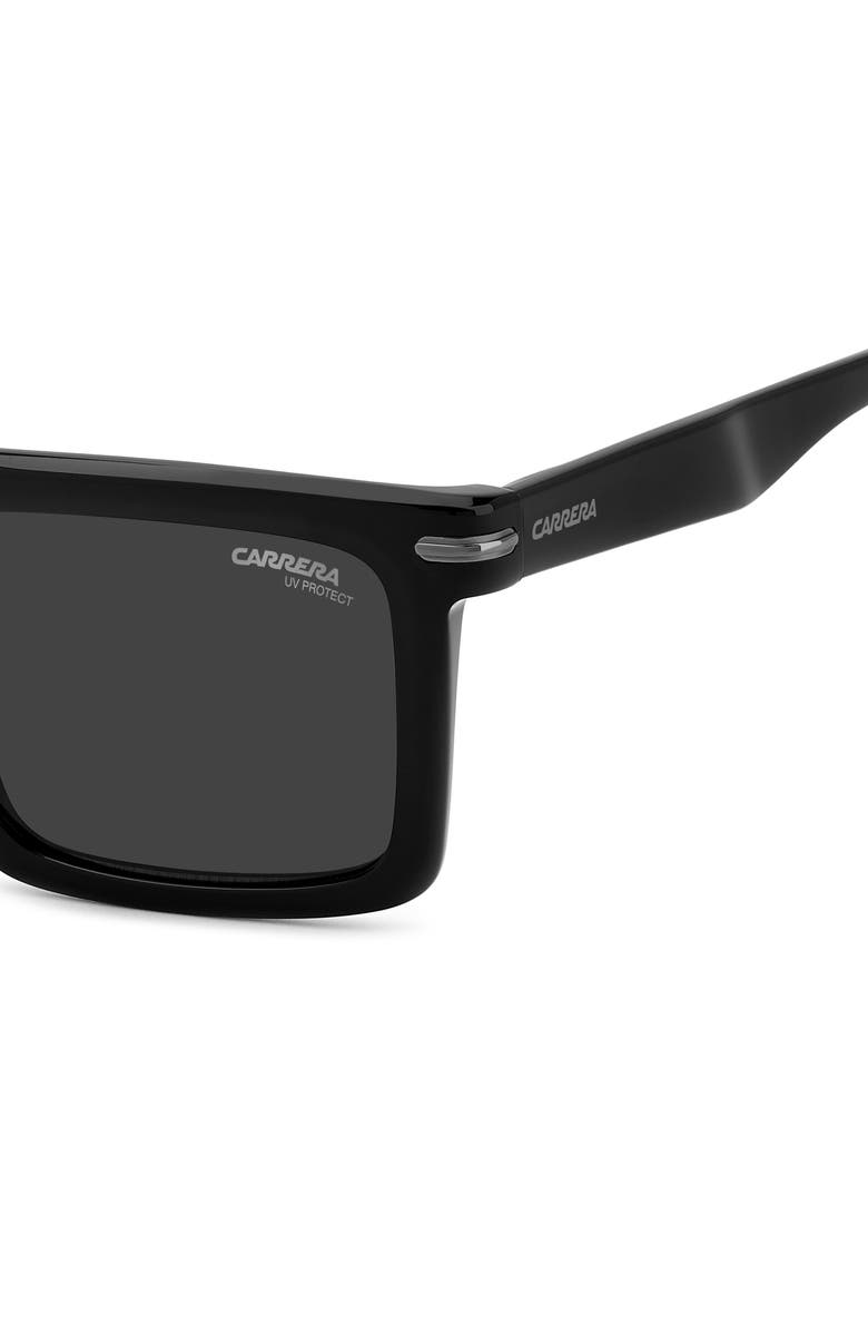 Carrera Eyewear 54mm Rectangular Flat Top Sunglasses, Alternate, color, Black Dark Ruthenium/ Grey