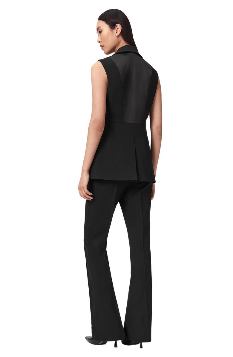 AllSaints Astra Pleated Flare Leg Pants, Alternate, color, Black