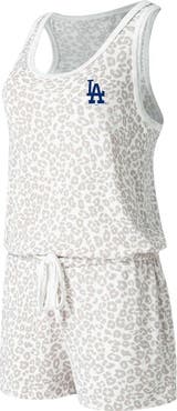 CONCEPTS SPORT Women's Concepts Sport Cream Los Angeles Dodgers Montana Hacci Knit Romper