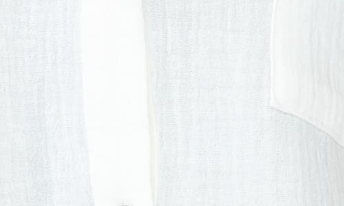 Rain And Rose Cropped Cotton Gauze Button-up Shirt In White