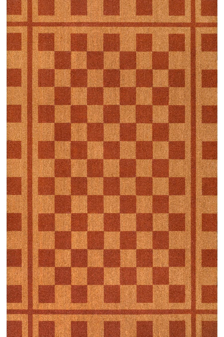 Peater Classic Casual Commerical Natural Coir Mat Indoor/Outdoor, Alternate, color, Natural Red