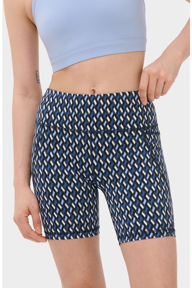 Power 6" Bike Shorts, Alternate, color, BLUE LINKED GEO PRINT