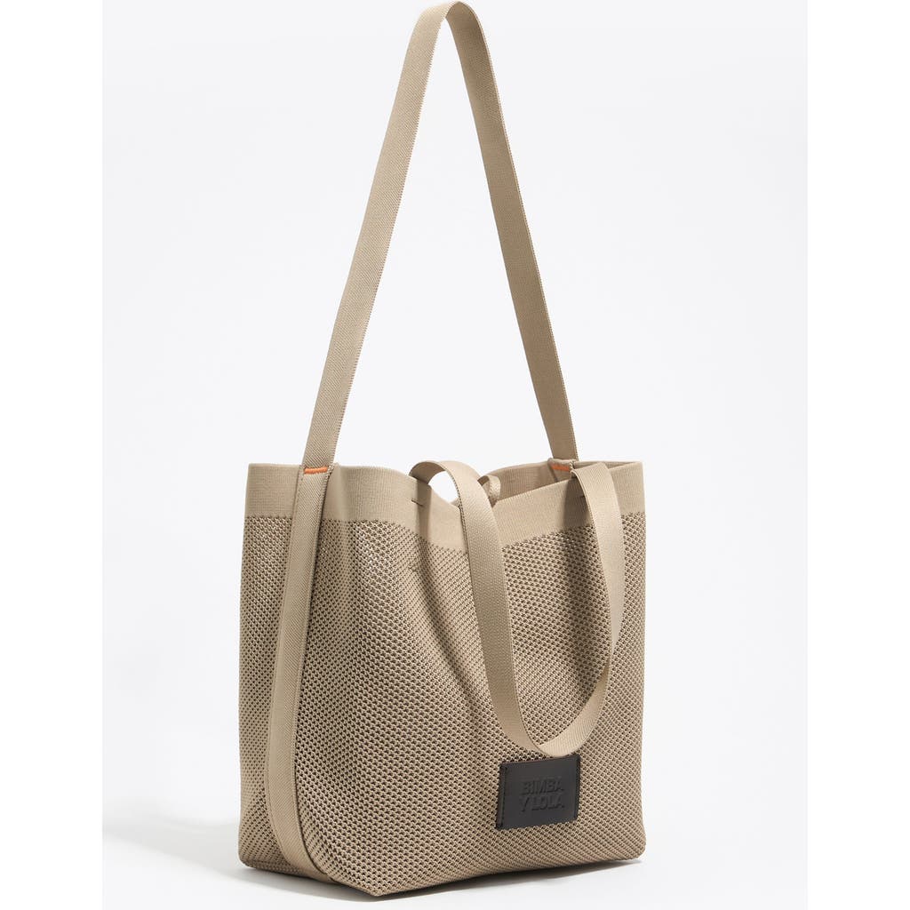 Bimba Y Lola Medium Flyknit Shopper Bag In Neutral