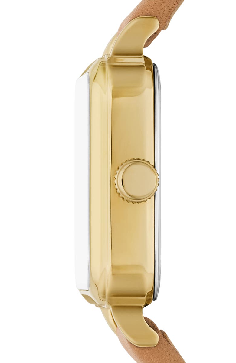 Fossil Colleen Leather Strap Watch, 28mm, Alternate, color, Gold