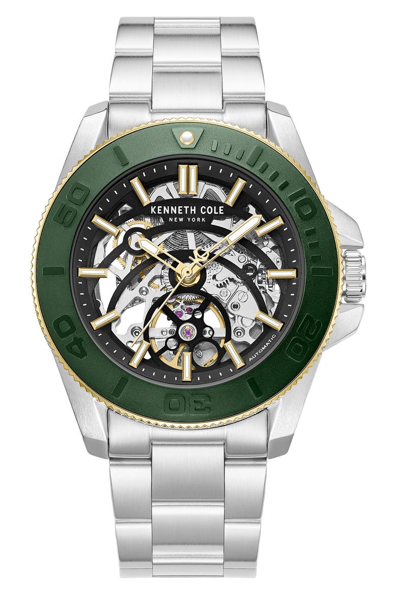 Liberty Skeleton Automatic Bracelet Watch, 43mm video