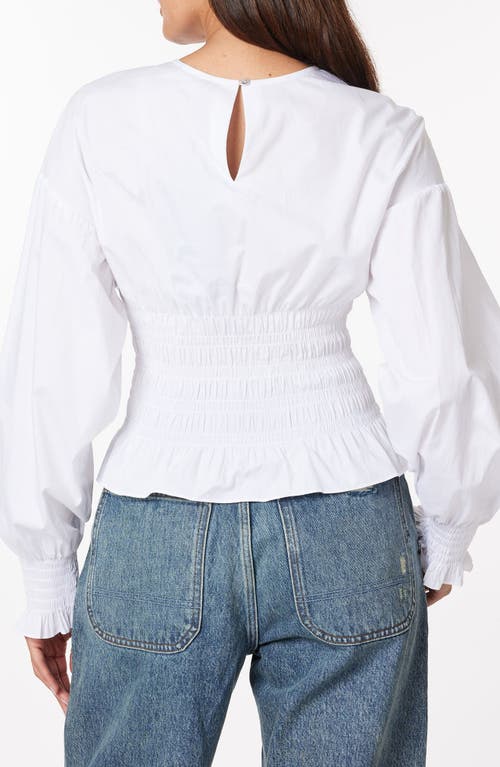 SCOTCH & SODA SCOTCH & SODA SMOCKED BALLOON SLEEVE COTTON PEPLUM TOP