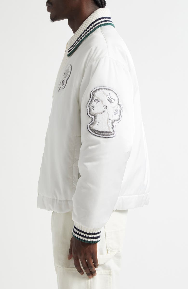 Casablanca Nylon Coach's Jacket, Alternate, color, Bright White