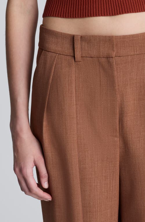 Kenneth Cole Double Pleat High Waist Wide Leg Pants In Brown