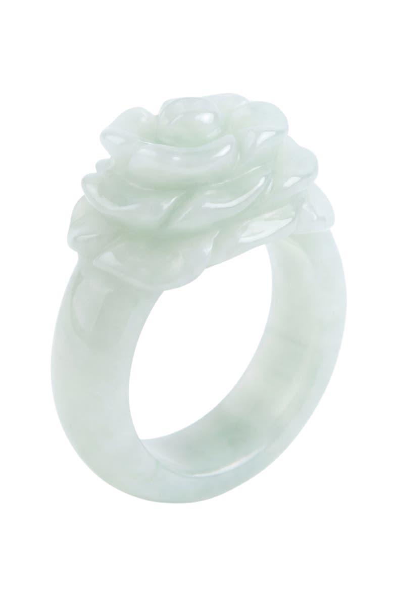 Rose Off-white jade ring, Alternate, color, Off white