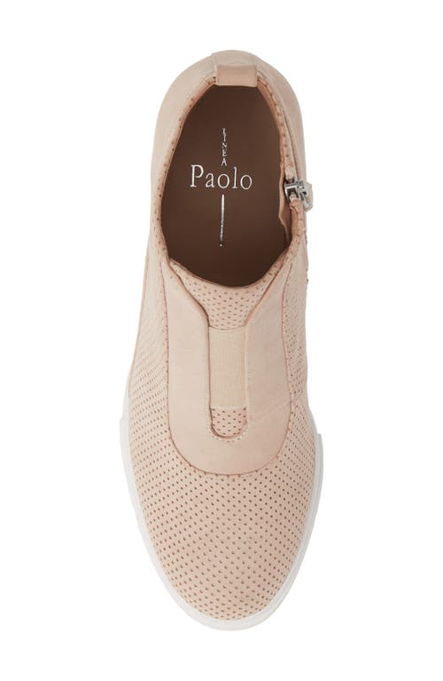 Shop Linea Paolo Anna Wedge Sneaker In Light Pink Suede