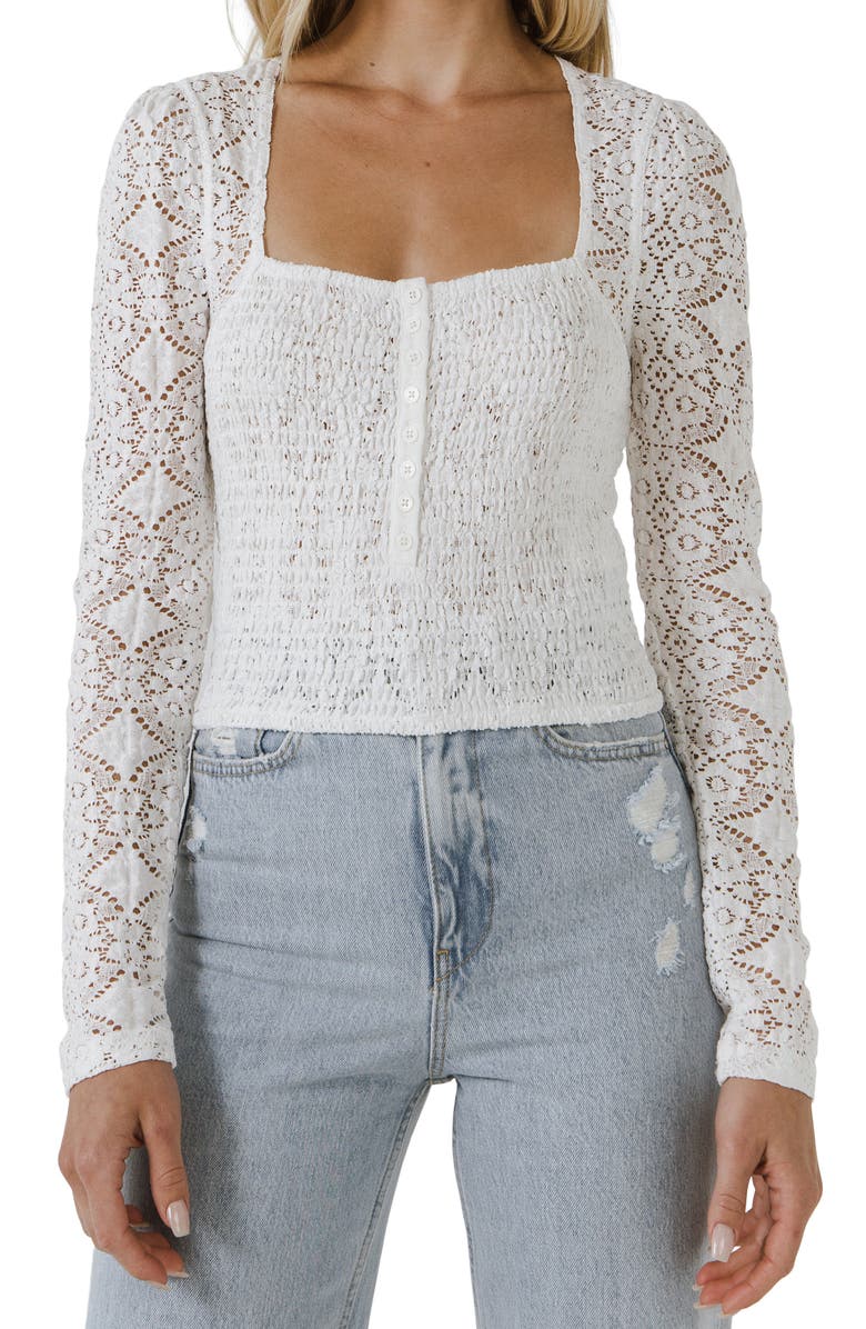 Free the Roses Lace Long Sleeve Top, Main, color, 