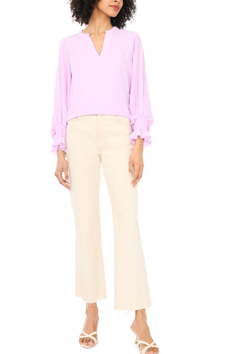 Vince Camuto Ruffle Cuff Top, Alternate, color, Dusty Lavender