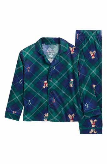 Kids' Teddy Bear Argyle Fitted Two-Piece Pajamas