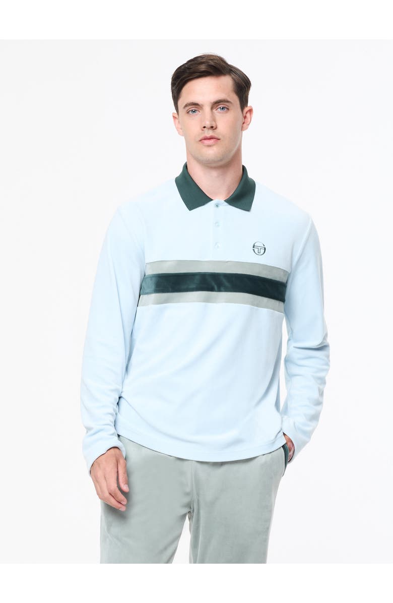 Sergio Tacchini Banda Velour Polo, Main, color, Baby Blue