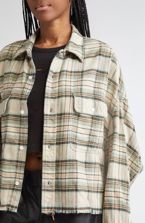R13 Plaid Shirt With Frayed Hem In Multi