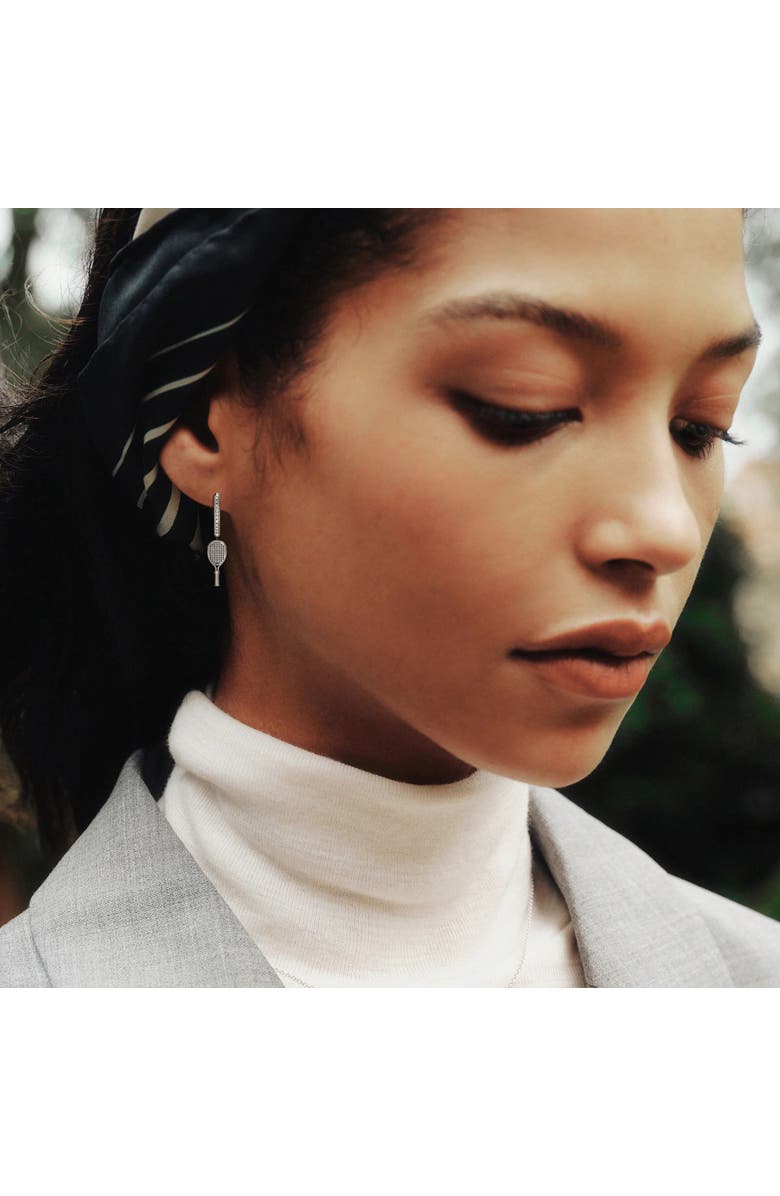 PASCAL The Tennis Hoop Earrings, White Diamond, Alternate, color, Silver / White Diamond