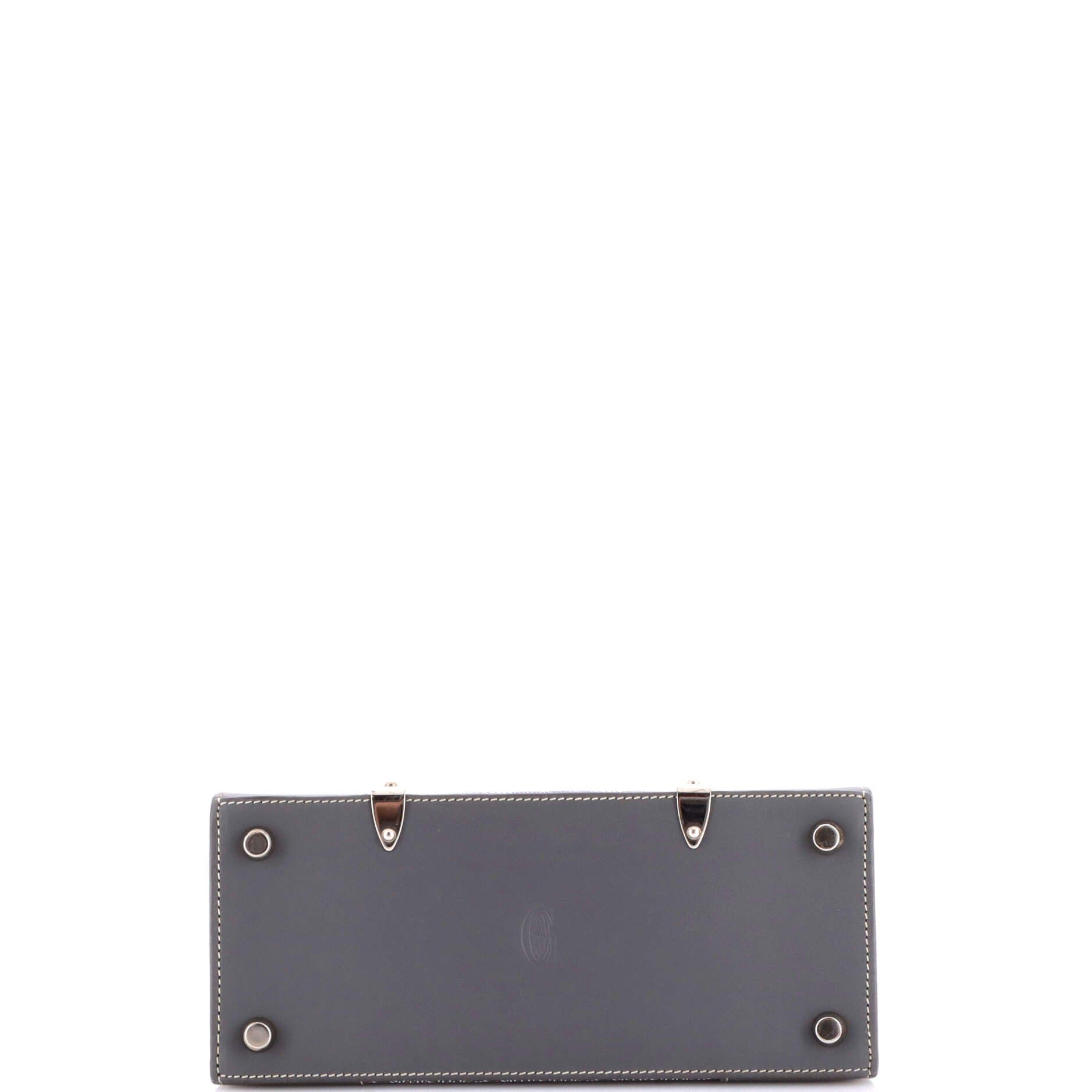 Pre-Owned Goyard Structured Saigon Top Handle Bag Coated Canvas with Leather Mini, Alternate, color, Gray