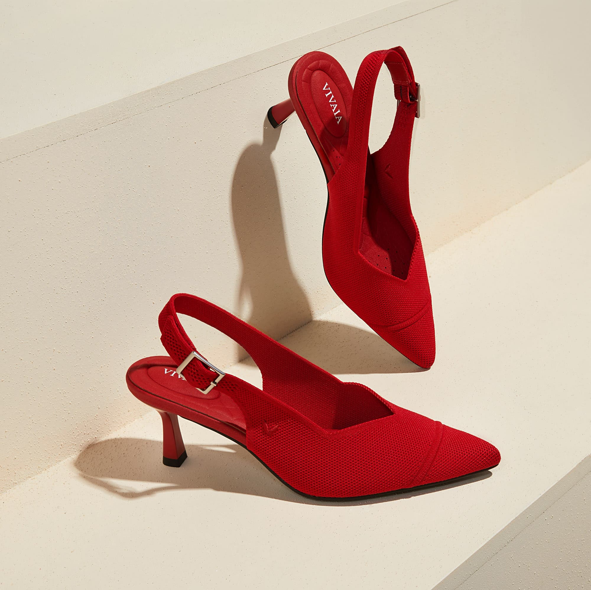 Addison Pointed-Toe Slingback Sandals, Alternate, color, Ruby  Red