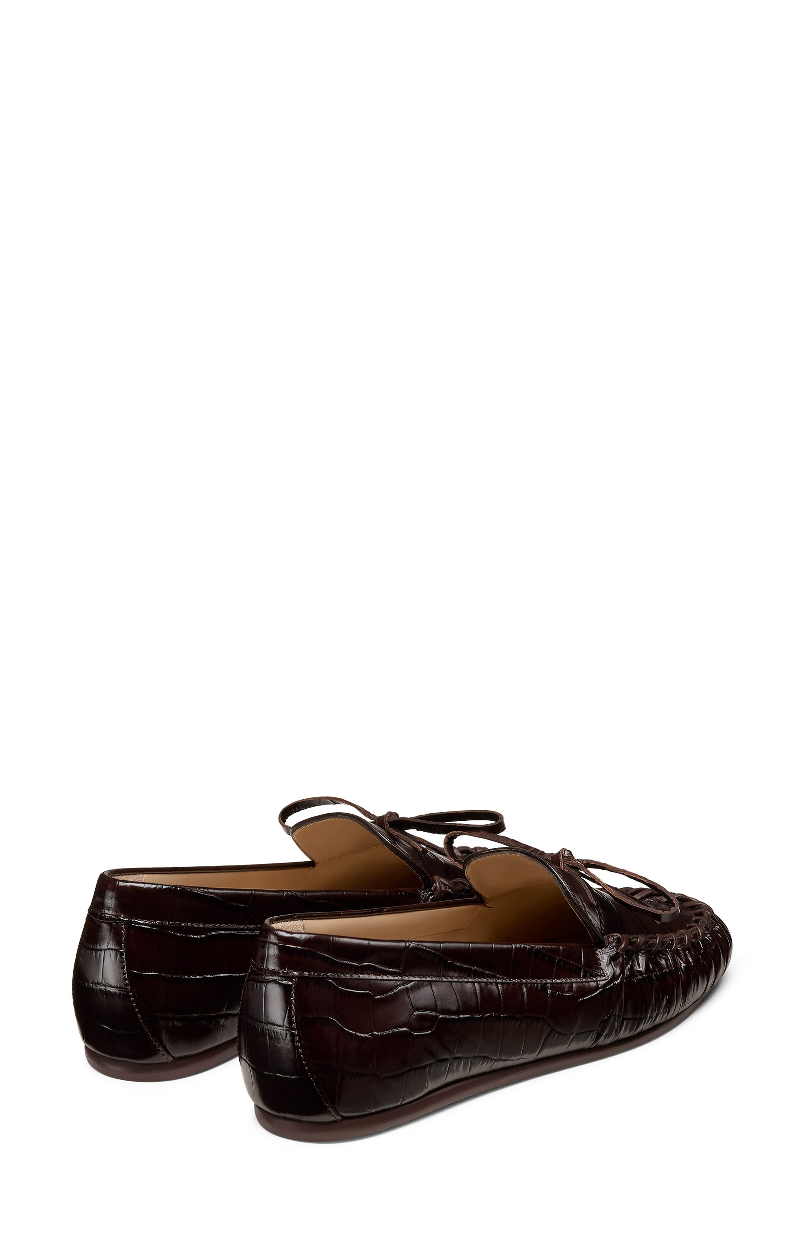 Stuart Weitzman Britt Bow Loafer, Alternate, color, Walnut