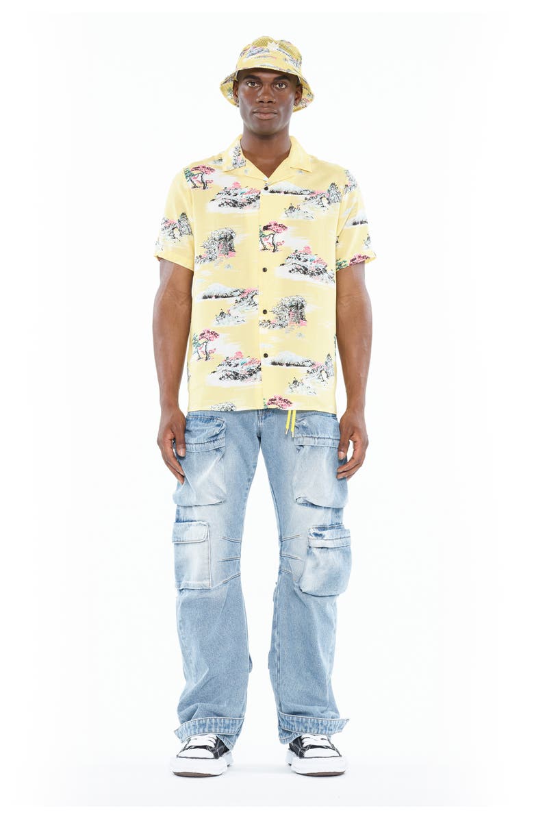 Cult of Individuality Print Cotton Camp Shirt, Alternate, color, 