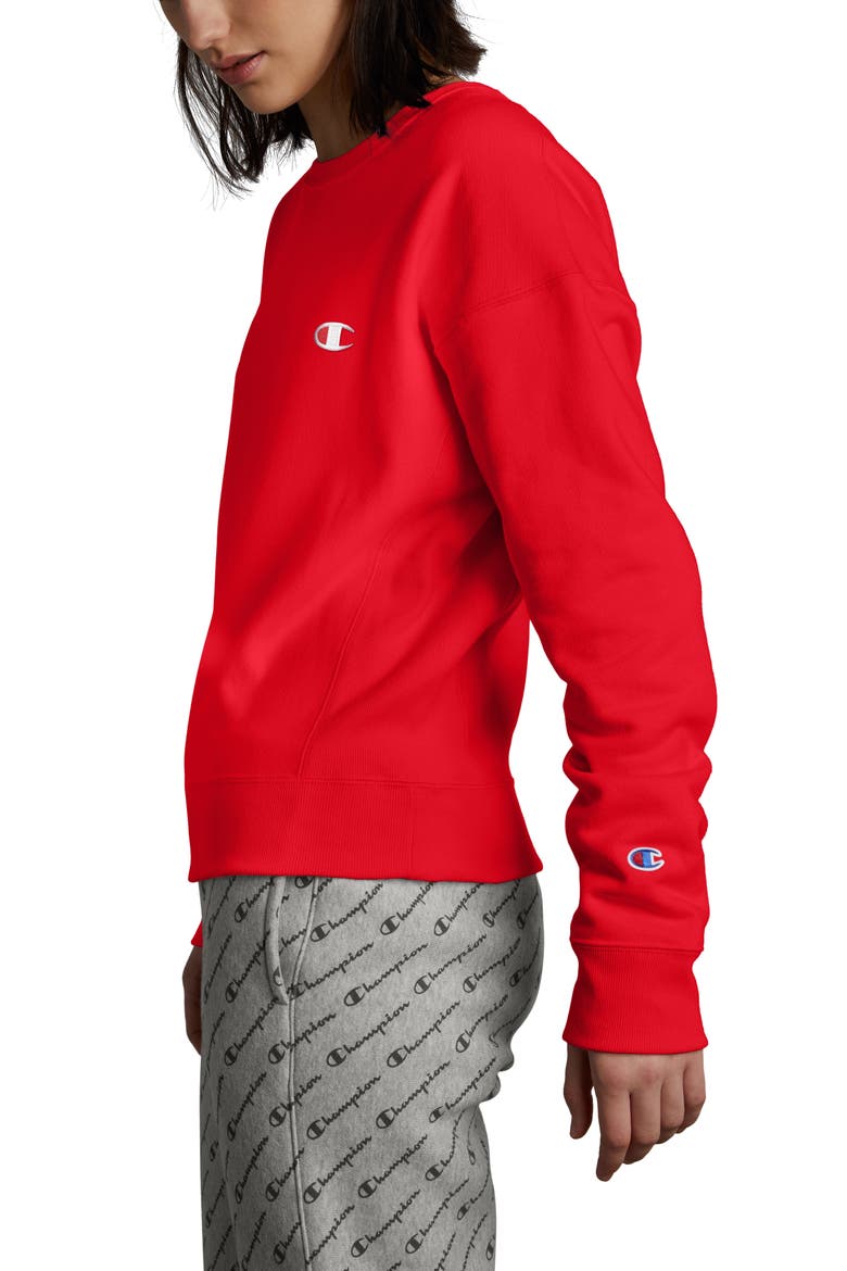 Reverse Weave® Crewneck Sweatshirt, Alternate, color, SCARLET
