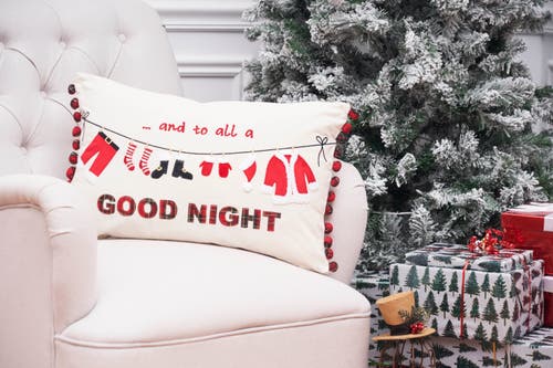 C & F Home C&f Home Christmas Clothesline Embroidered Throw Pillow, 14" X 22" In White