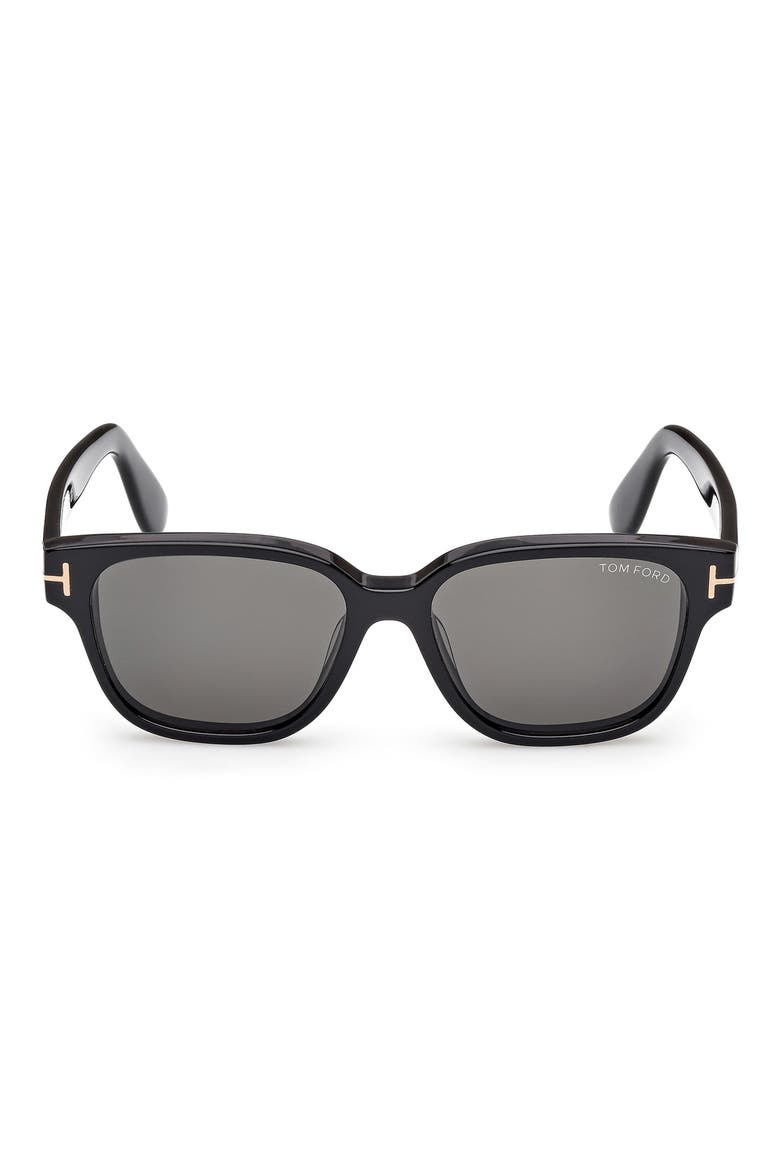54mm Square Sunglasses, Main, color, SHINY BLACK / SMOKE